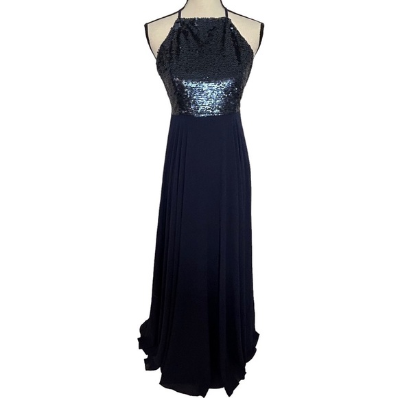 Lulu's Cotillion Matte Navy Blue Sequin Maxi Dress - Picture 5 of 16